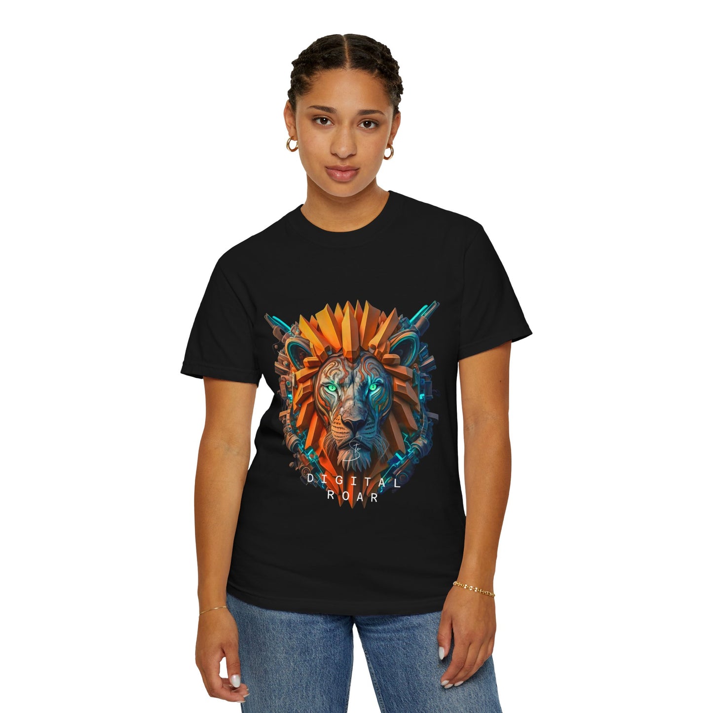 Digital Roar - Unisex T-Shirt - Futuristic Animal Tee for Cyberpunks