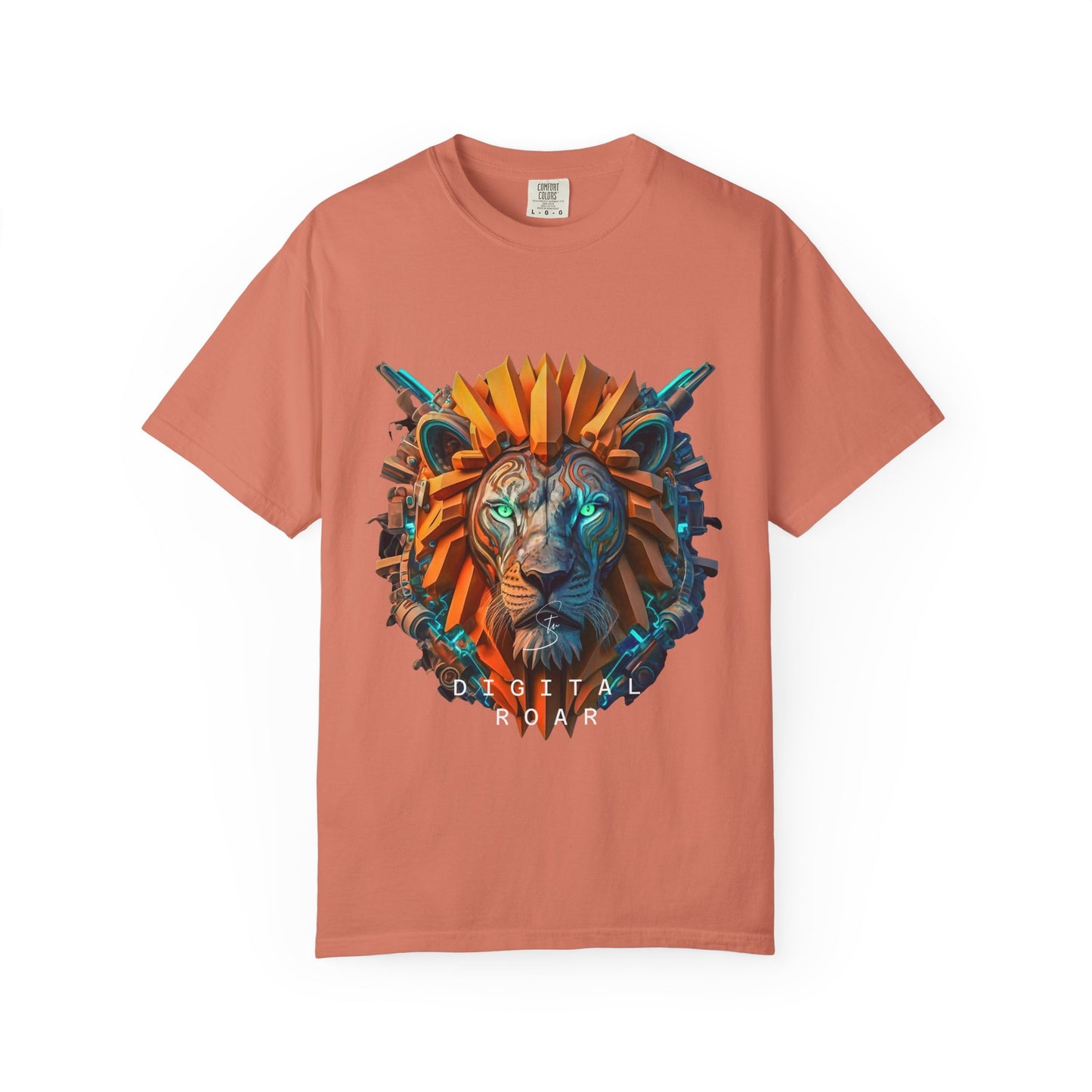 Digital Roar - Unisex T-Shirt - Futuristic Animal Tee for Cyberpunks