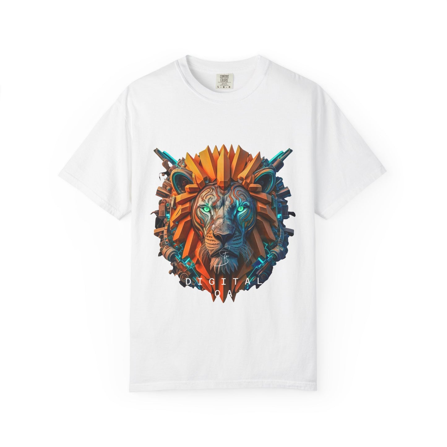 Digital Roar - Unisex T-Shirt - Futuristic Animal Tee for Cyberpunks