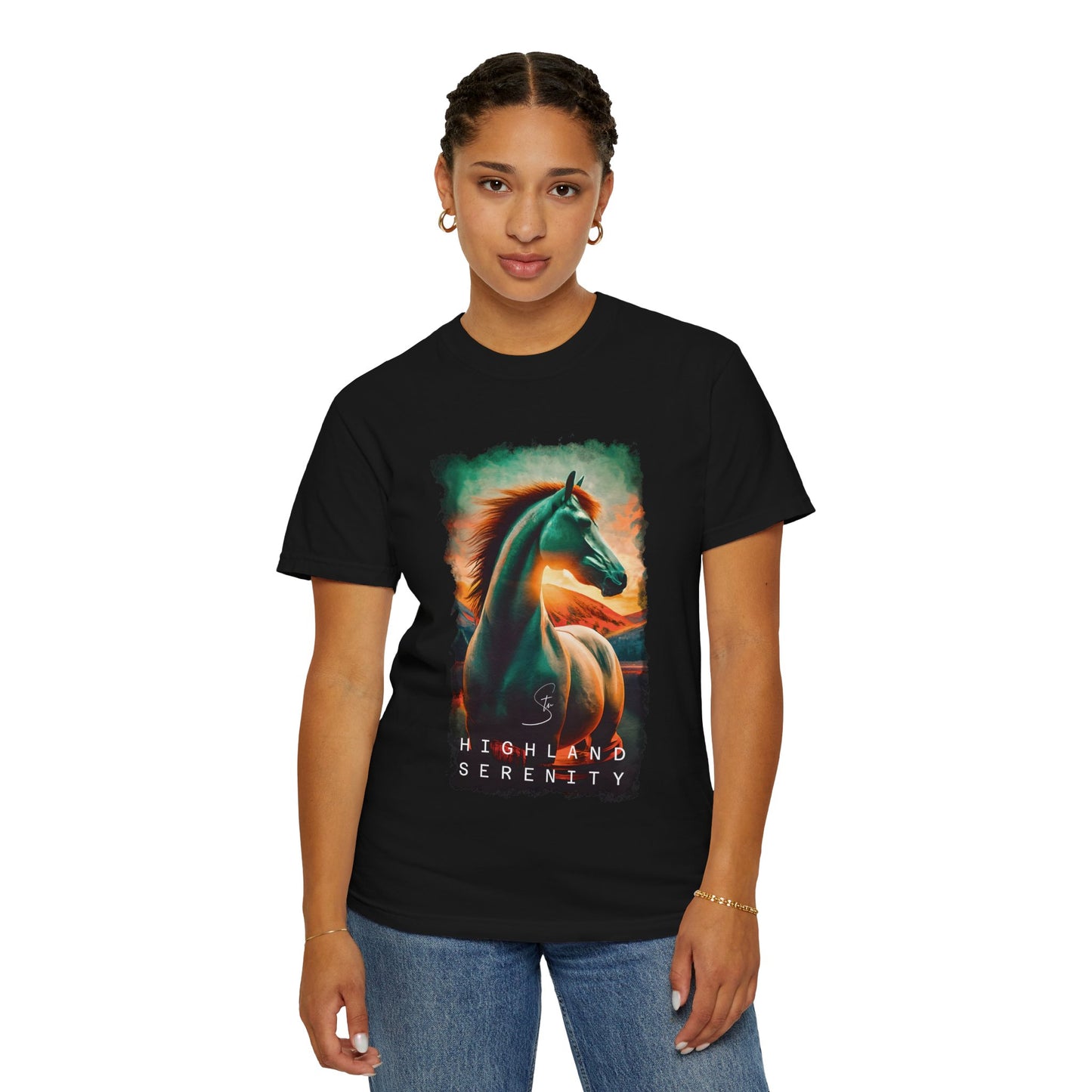 Highland Serenity - Unisex T-Shirt - Artistic Animal Tee for Nature Lovers
