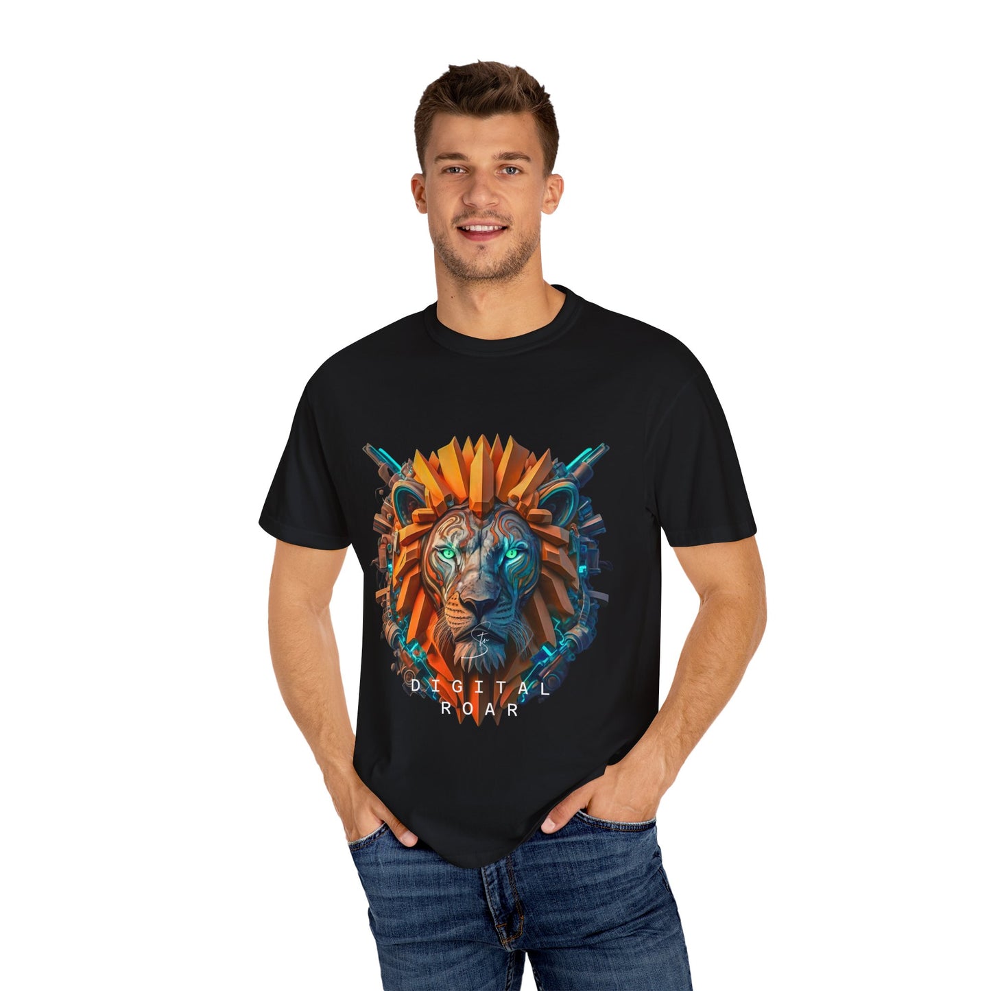 Digital Roar - Unisex T-Shirt - Futuristic Animal Tee for Cyberpunks