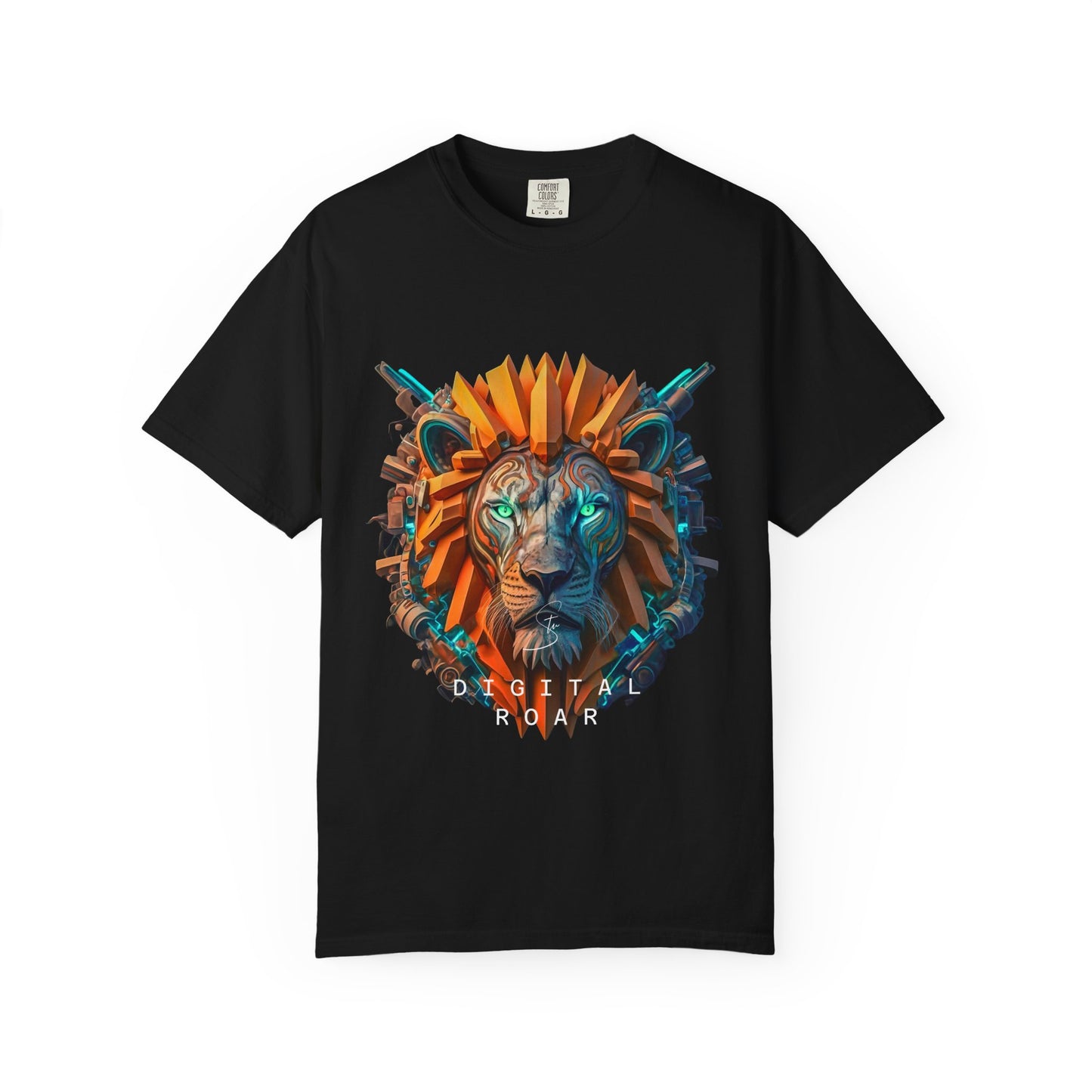 Digital Roar - Unisex T-Shirt - Futuristic Animal Tee for Cyberpunks