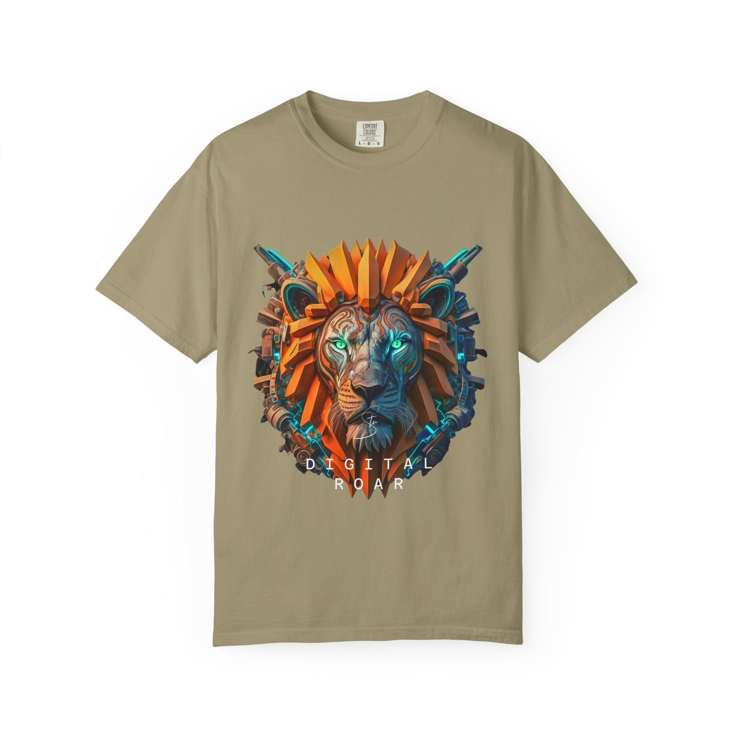 Digital Roar - Unisex T-Shirt - Futuristic Animal Tee for Cyberpunks