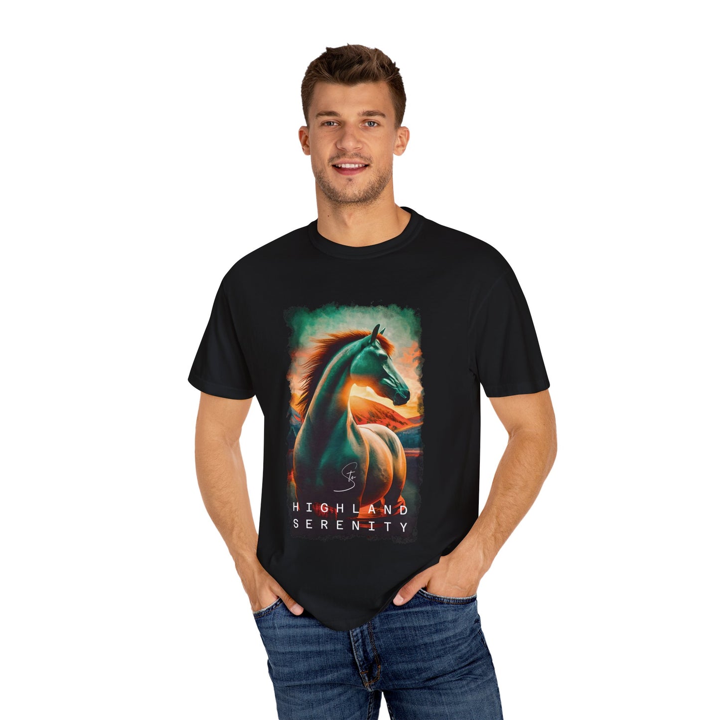 Highland Serenity - Unisex T-Shirt - Artistic Animal Tee for Nature Lovers
