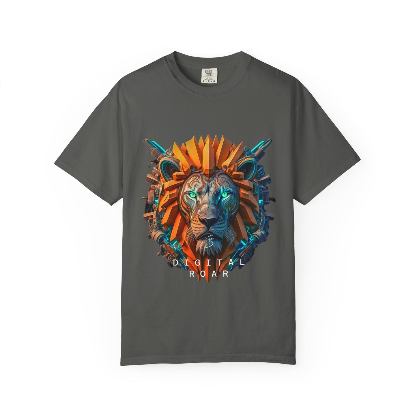 Digital Roar - Unisex T-Shirt - Futuristic Animal Tee for Cyberpunks