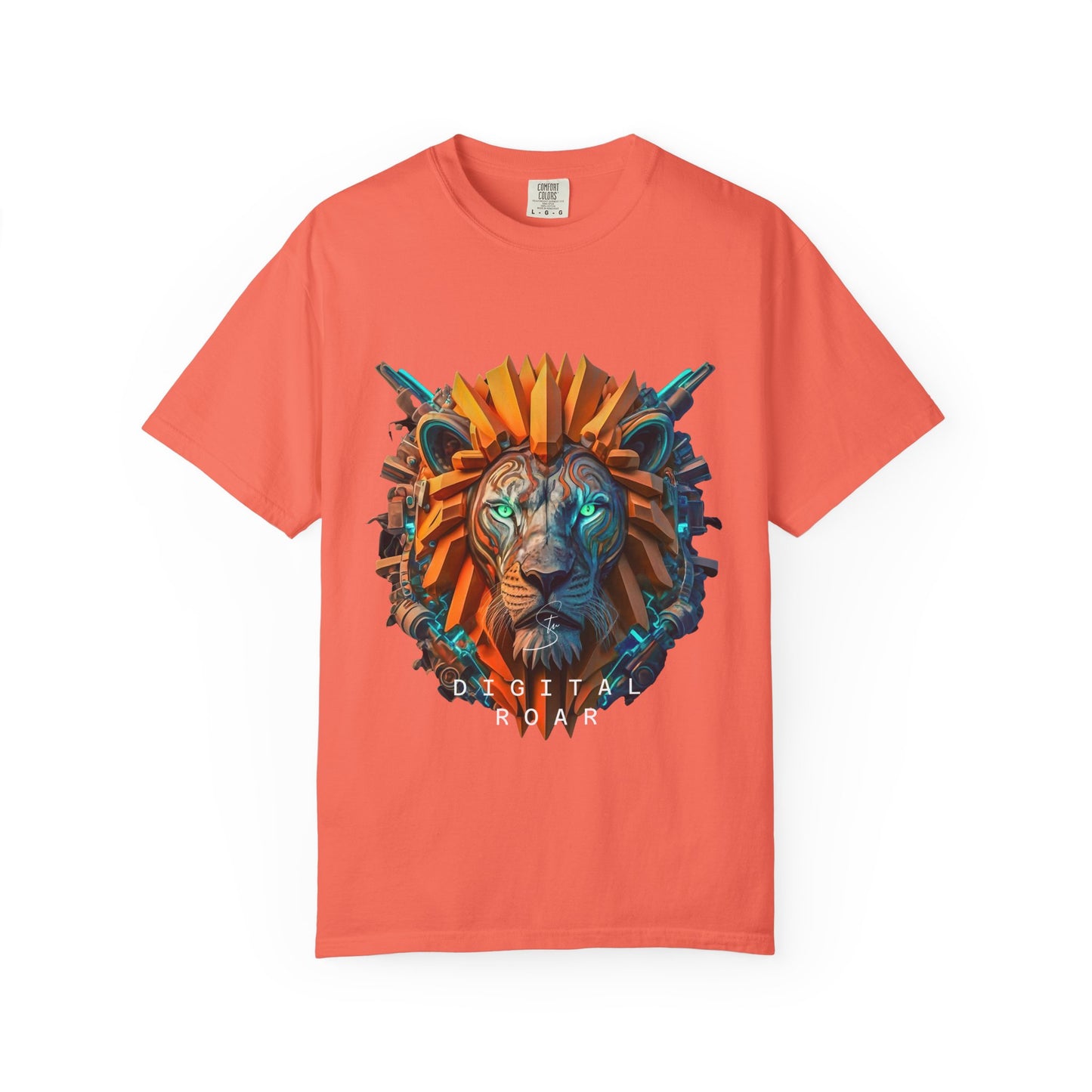 Digital Roar - Unisex T-Shirt - Futuristic Animal Tee for Cyberpunks