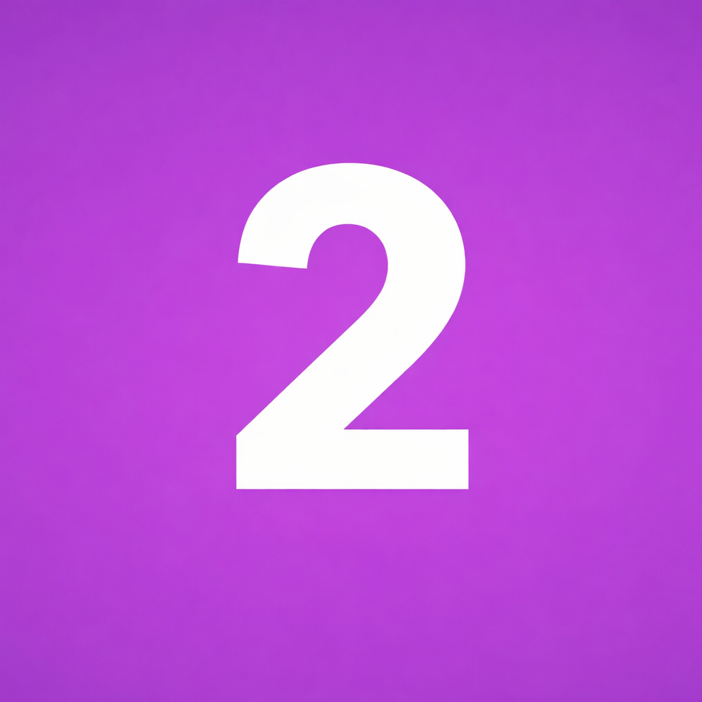 White number '2' on a purple background