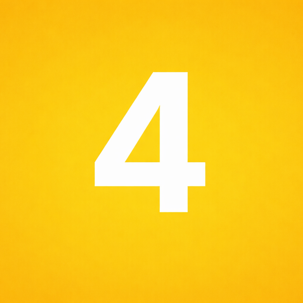 White number '4' on a yellow background
